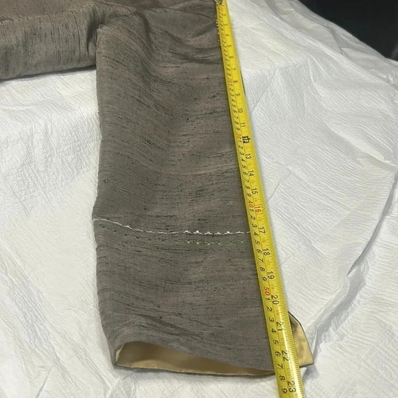 100 Thai silk green gray yellow open front Blazer Size44. SHINAWATRA - Picture 9 of 16